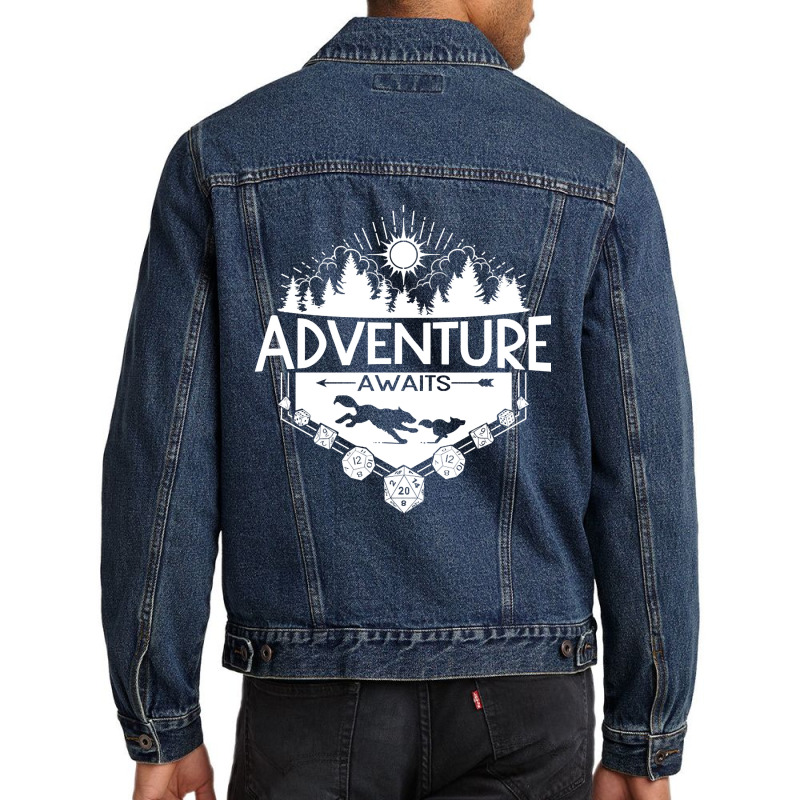 Adventure Awaits - White Version Men Denim Jacket | Artistshot