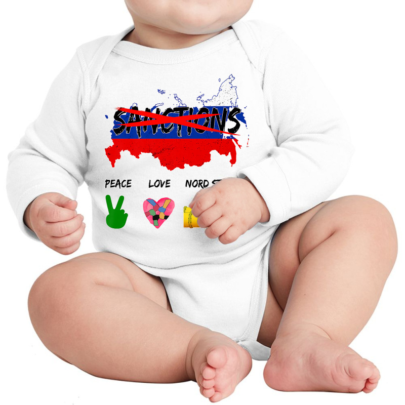 Peace Love And Nord Streams Remove All Sanctions On Russia Premium T S Long Sleeve Baby Bodysuit by sadukakehy | Artistshot