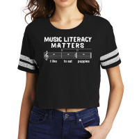 Music Literacy Matters I Like To Eat Puppies T Shirt Scorecard Crop Tee | Artistshot