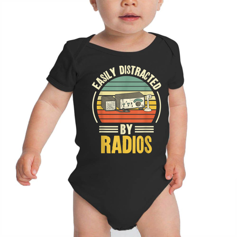 Easily Distracted By Radios Ham Radio Amateur Radio T Shirt Baby Bodysuit by cm-arts | Artistshot