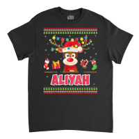 Reindeer Aliyah Merry Christmas Girl Santa Sweater Ugly Xmas T Shirt Classic T-shirt | Artistshot