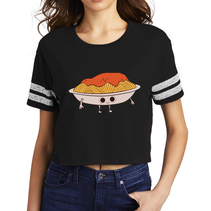 Pasta   Plate With Spaghetti Bolognese Classic Scorecard Crop Tee by cm-arts | Artistshot