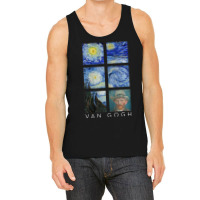 Van Gogh Starry Night Painting Collage With Self-portrait Tank Top | Artistshot