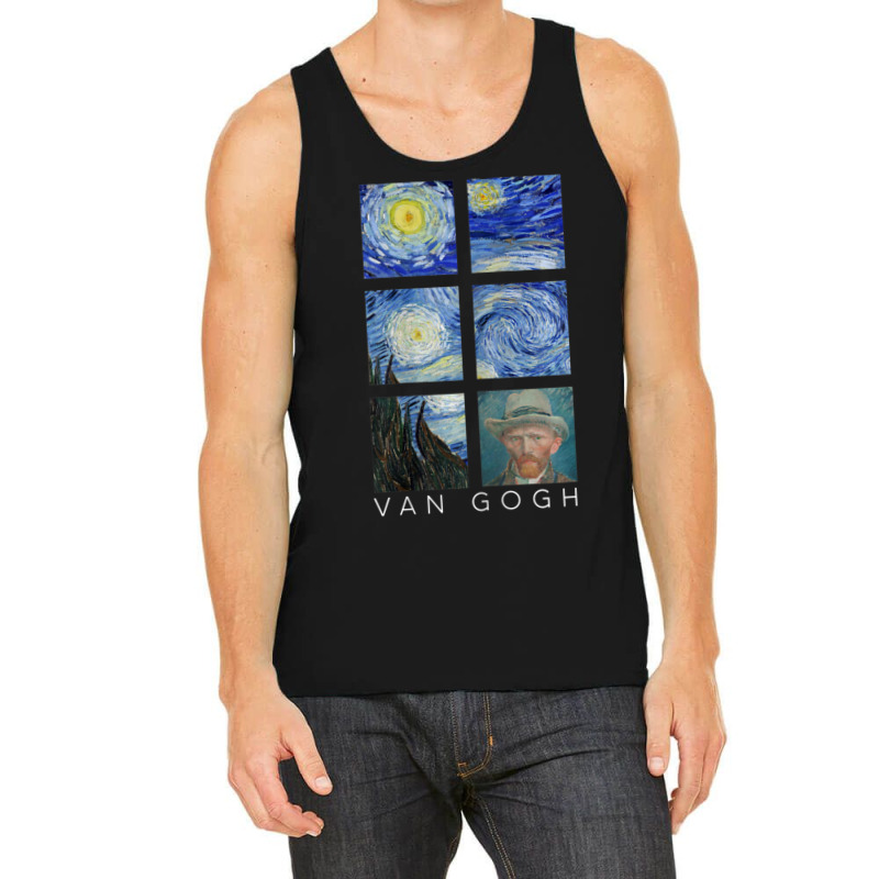 Van Gogh Starry Night Painting Collage With Self-portrait Tank Top by vucongha | Artistshot