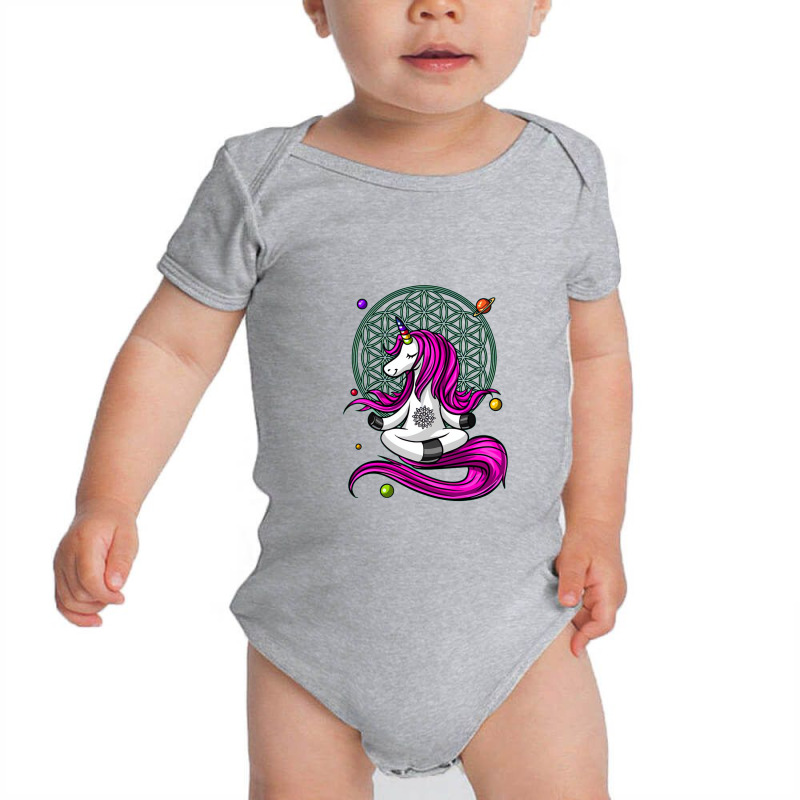 Unicorn Zen Yoga Meditation Baby Bodysuit by wg6artmart | Artistshot