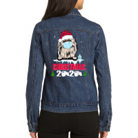 Pekingese Face Mask Dog Merry Christmas 2020 Funny Gift Xmas T Shirt Ladies Denim Jacket | Artistshot