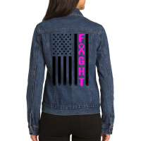 Fight Breast Survivor American Flag Ladies Denim Jacket | Artistshot