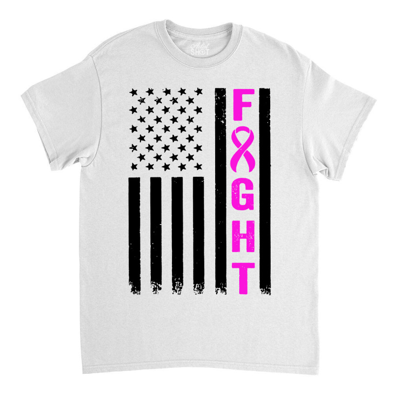 Fight Breast Survivor American Flag Classic T-shirt by Saprol Tees | Artistshot