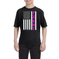 Fight Breast Survivor American Flag Youth Tee | Artistshot