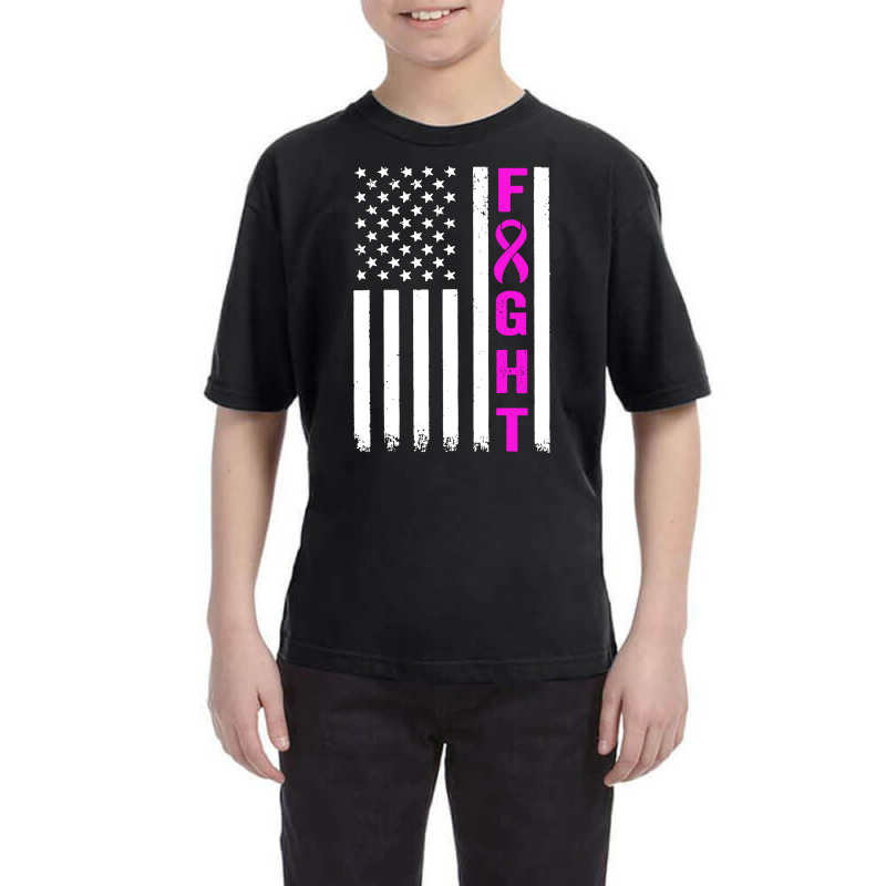 Fight Breast Survivor American Flag Youth Tee by Saprol Tees | Artistshot