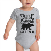 Womens People In Sleeping Bags Are Like Soft Tacos Funny Camping V Nec Baby Bodysuit | Artistshot