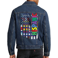 Usa And Latin American Countries Flag Hispanic Heritage Pullover Hoodi Men Denim Jacket | Artistshot