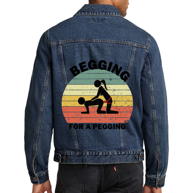 Begging For A Pegging Dominatrix Mistress Bdsm Pegged Men Denim Jacket by cm-arts | Artistshot