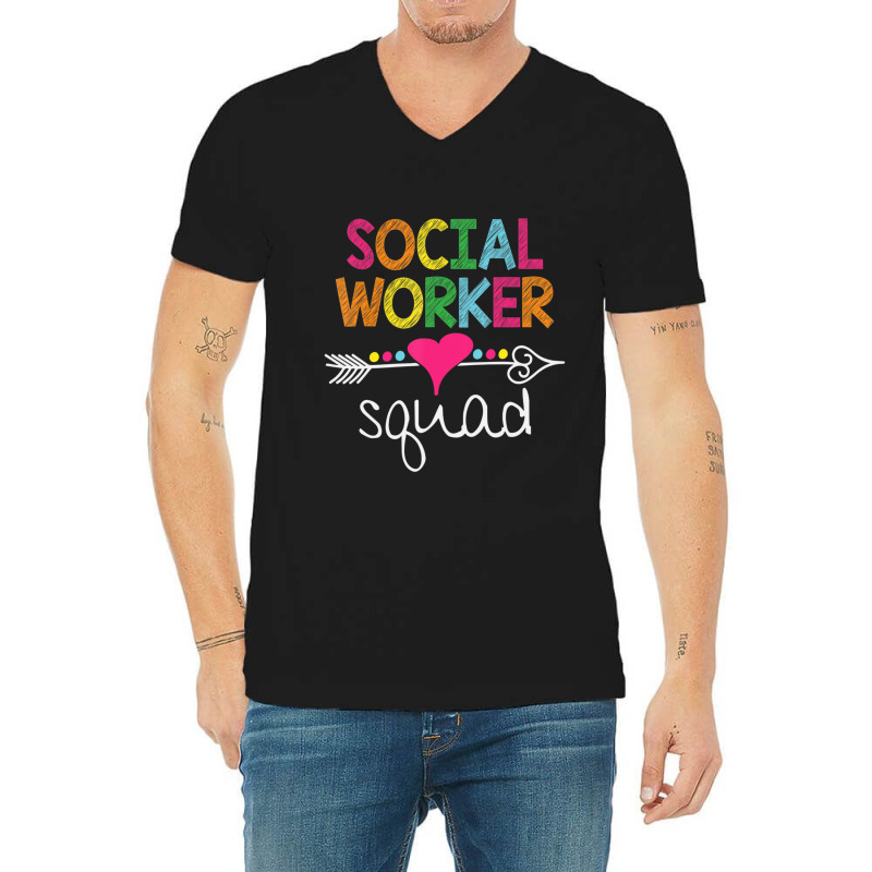 Social Worker Squad Rainbow Women School Social Work V-Neck Tee by kentuckykonpha9 | Artistshot