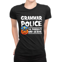 Grammar Police Halloween Ladies Fitted T-shirt | Artistshot