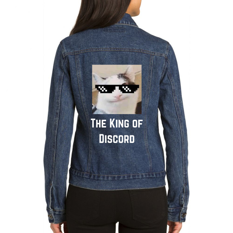 Custom Beluga Discord Meme Cat The King Of Discord Ladies Denim