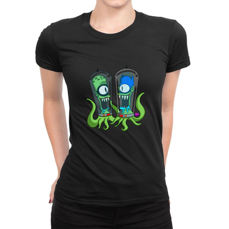 Kang Man And Kodos Sidekick For Fan Ladies Fitted T-Shirt by RachelleWolf | Artistshot