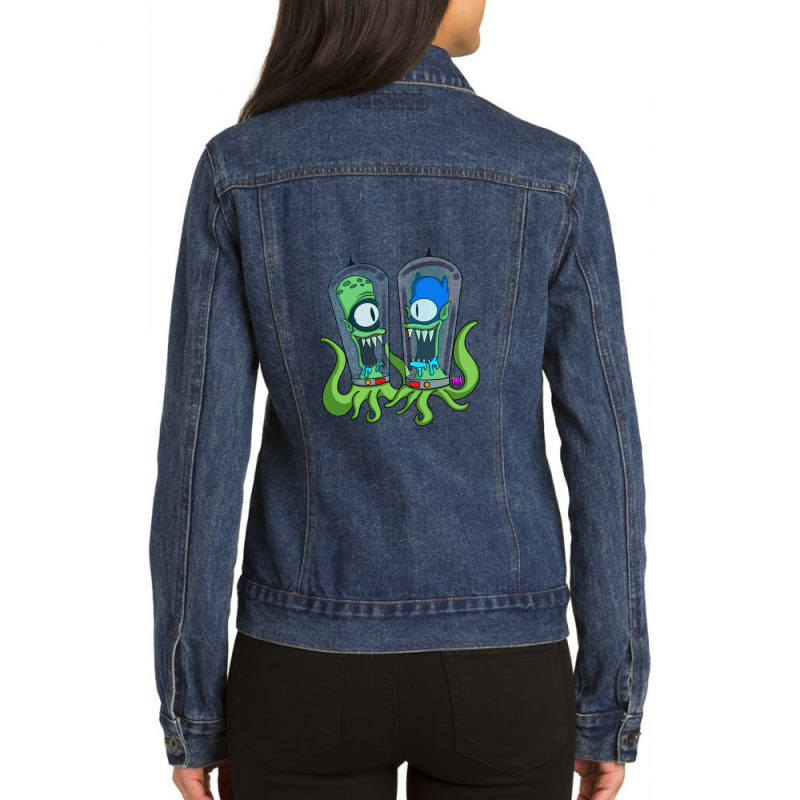 Kang Man And Kodos Sidekick For Fan Ladies Denim Jacket by RachelleWolf | Artistshot