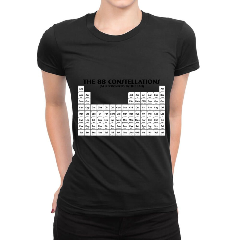 The 88 Constellations Table (white) Ladies Fitted T-Shirt by laughingtuy | Artistshot