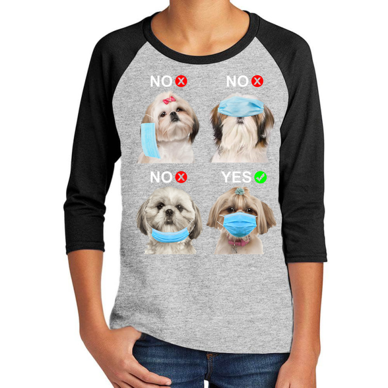 Shih Tzu Wear Face Mask Right Dog Lover Women Youth 3/4 Sleeve by Konlasa6638 | Artistshot