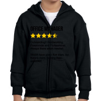 Office Manager Review Youth Zipper Hoodie | Artistshot