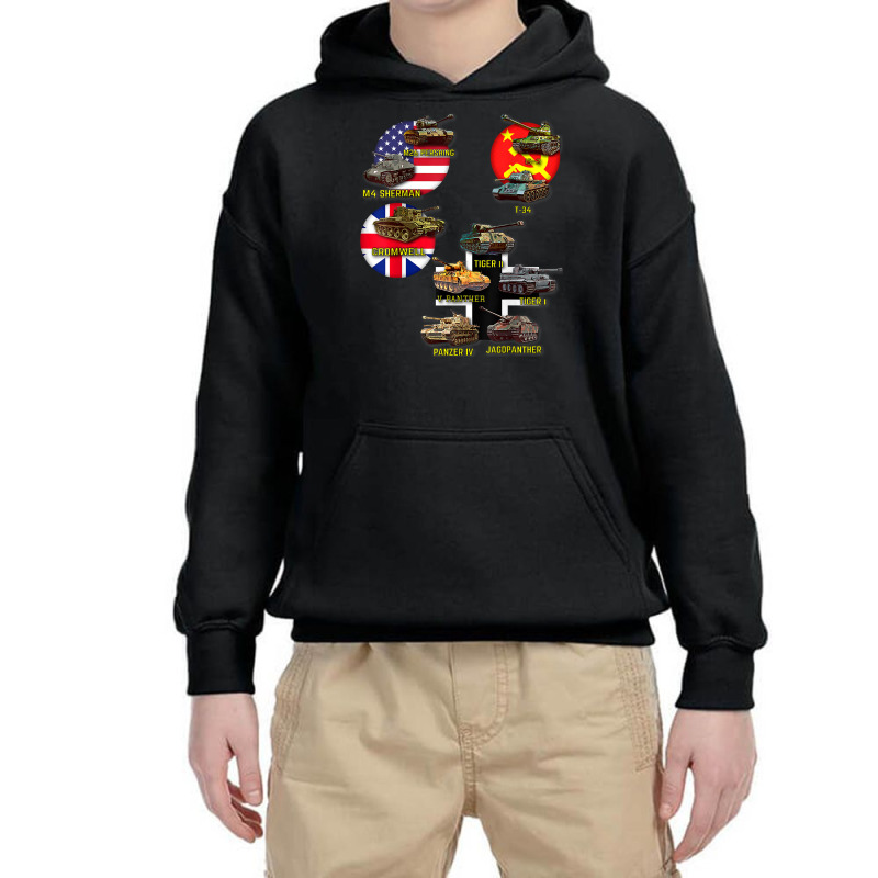 Top 10 Best Ww2 Tanks M4 Sherman Panzer Iv Tiger Ii T 34 T Shirt Youth Hoodie by wevipaenizhu | Artistshot