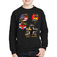 Top 10 Best Ww2 Tanks M4 Sherman Panzer Iv Tiger Ii T 34 T Shirt Youth Sweatshirt | Artistshot