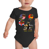 Top 10 Best Ww2 Tanks M4 Sherman Panzer Iv Tiger Ii T 34 T Shirt Baby Bodysuit | Artistshot