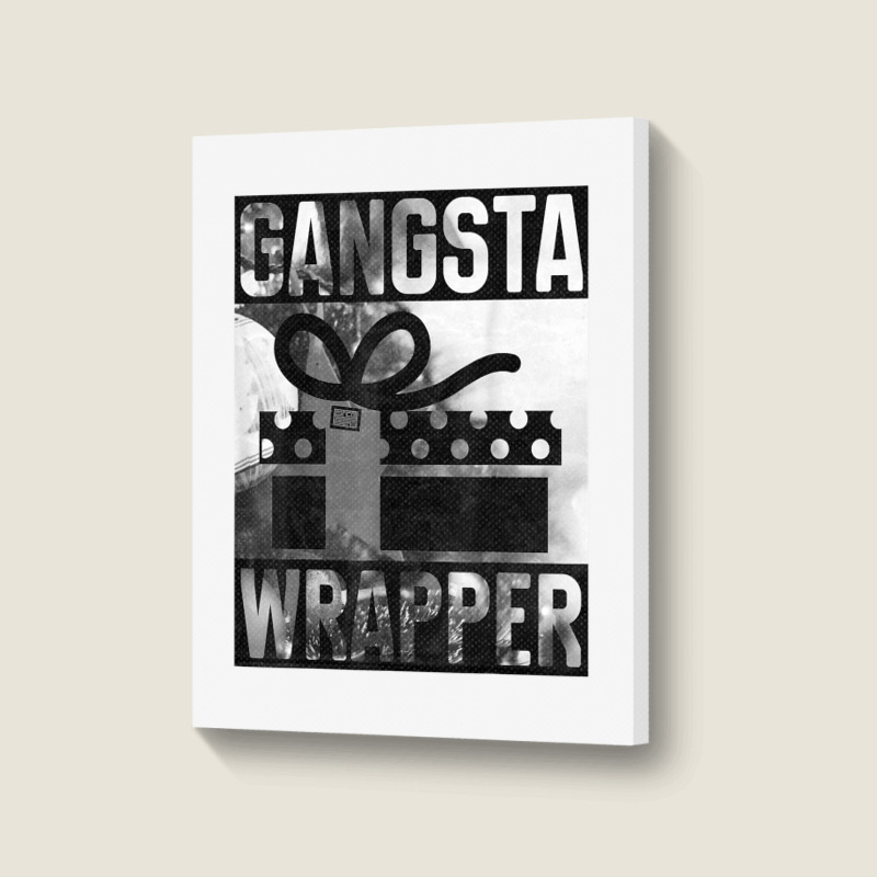 Gangsta Wrapper Gangster Rap Gift Vintage Christmas T Shirt Portrait Canvas Print | Artistshot