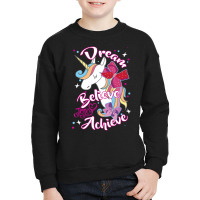 Jojo Siwa Dream Believe Achieve Unicorn Youth Sweatshirt | Artistshot