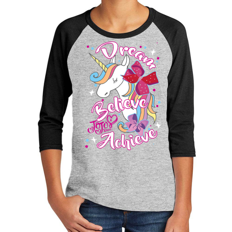 Jojo Siwa Dream Believe Achieve Unicorn Youth 3/4 Sleeve by cm-arts | Artistshot