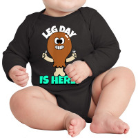 Funny Thanksgiving Gym Leg Day Is Here Working Out Family Long Sleeve Baby Bodysuit | Artistshot