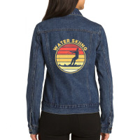 Water Skiing Sport Waterski Swimmer Athlete T Shirt Ladies Denim Jacket | Artistshot