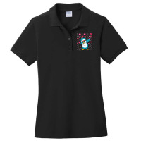 Penguin Valentine Dabbing Penguin Flightless Sea Bird Penguin Lover 23 Ladies Polo Shirt | Artistshot