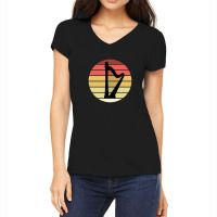 Harp Music Instrument Vintage Sunset Women's V-neck T-shirt | Artistshot