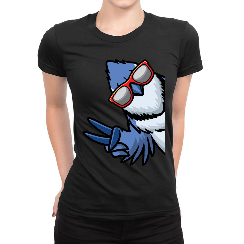 Bird Lover T- Shirt Blue Jay Bird Cyanocitta Cristata T- Shirt (1) Ladies Fitted T-Shirt by boilinggyrus | Artistshot