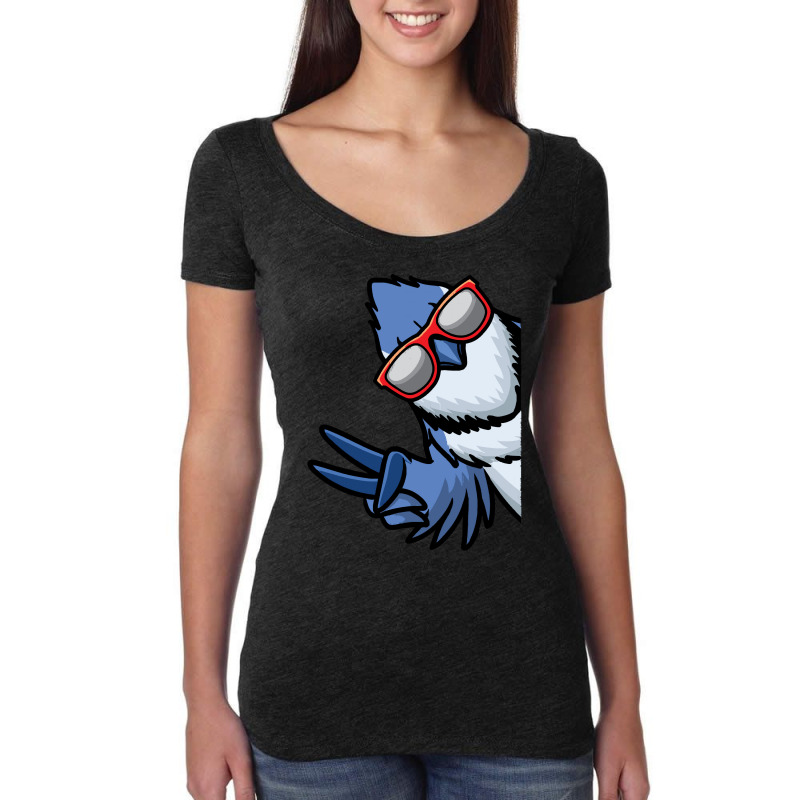 Bird Lover T- Shirt Blue Jay Bird Cyanocitta Cristata T- Shirt (1) Women's Triblend Scoop T-shirt by boilinggyrus | Artistshot