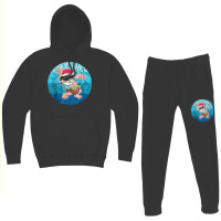 Santa Coconut Drink Vintage Ocean Water Christmas In July T Shirt Hoodie & Jogger Set | Artistshot