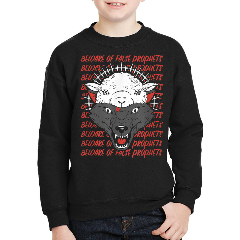 Wolf In Sheep's Clothing Beware False Prophets T Shirt Youth Sweatshirt by cm-arts | Artistshot