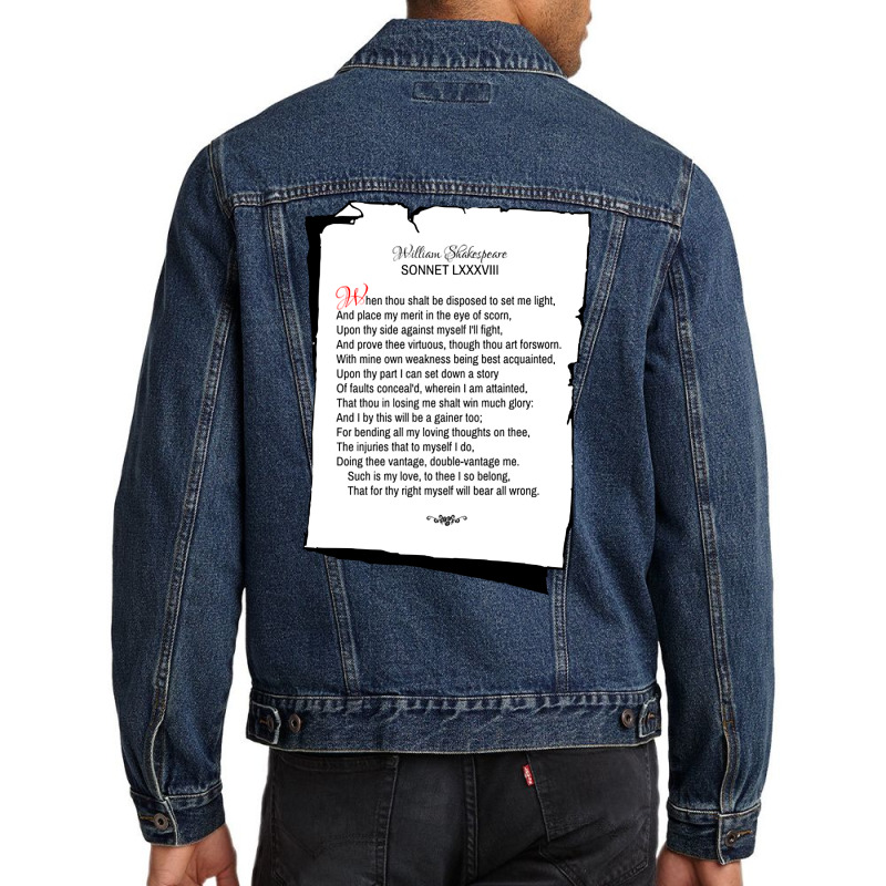 William Shakespeare's Sonnet 88 Men Denim Jacket by laughingtuy | Artistshot