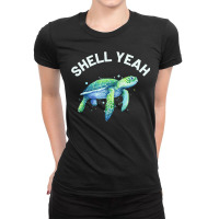 Shell Yeah  Cute Tortoise & Sea Turtle Lover Ladies Fitted T-shirt | Artistshot