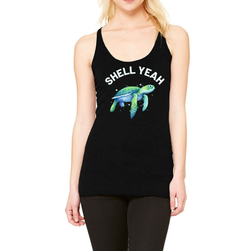 Shell Yeah  Cute Tortoise & Sea Turtle Lover Racerback Tank by cm-arts | Artistshot