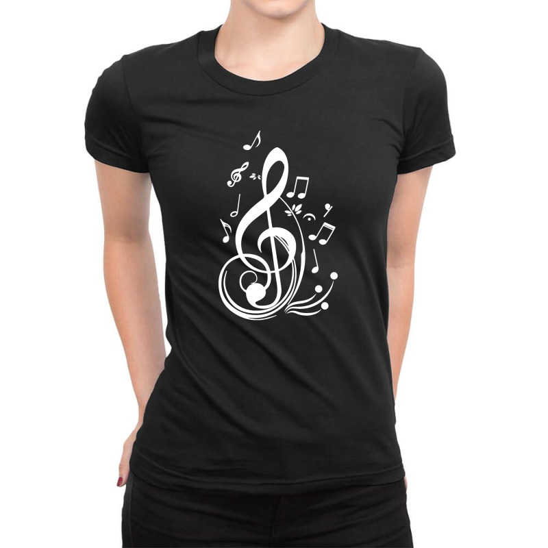 Music Notes Ladies Fitted T-Shirt by cm-arts | Artistshot