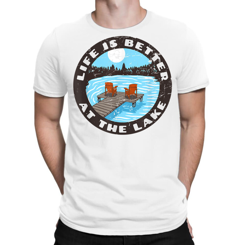 Life Is Better At The Lake   Relaxing Dock Adirondack Chair T Shirt T-shirt | Artistshot