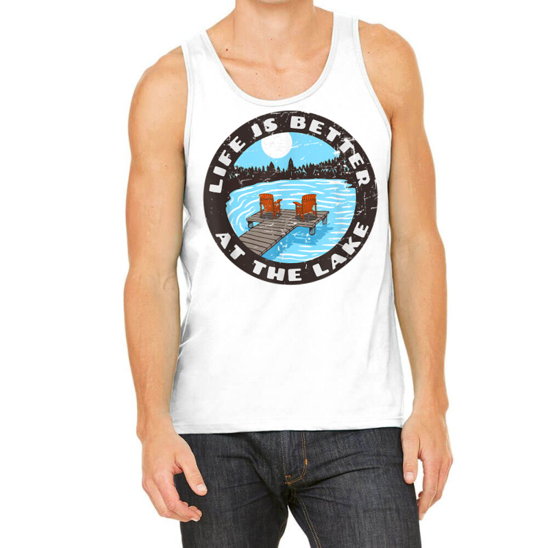 Life Is Better At The Lake   Relaxing Dock Adirondack Chair T Shirt Tank Top | Artistshot