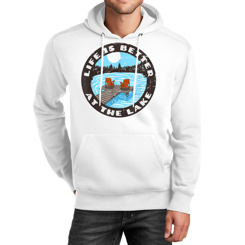 Life Is Better At The Lake   Relaxing Dock Adirondack Chair T Shirt Unisex Hoodie | Artistshot