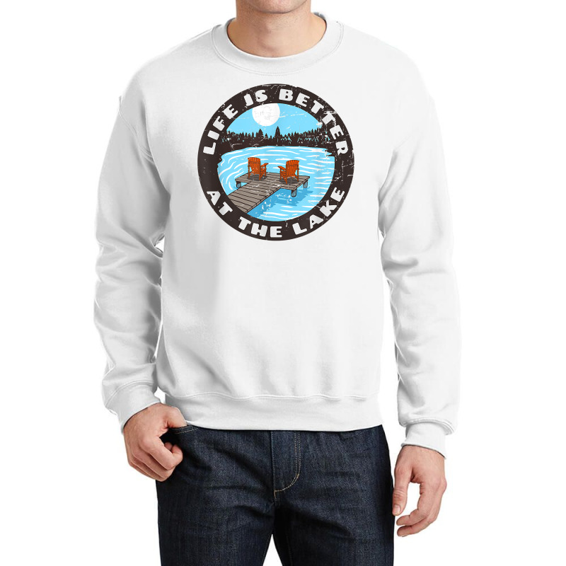 Life Is Better At The Lake   Relaxing Dock Adirondack Chair T Shirt Crewneck Sweatshirt | Artistshot