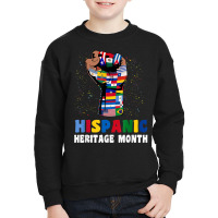 Hispanic Heritage Month Colorful Countries Flags Latinx Hand T Shirt Youth Sweatshirt | Artistshot