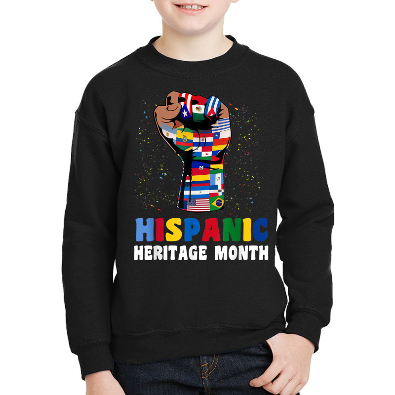 Hispanic Heritage Month Colorful Countries Flags Latinx Hand T Shirt Youth Sweatshirt by cm-arts | Artistshot