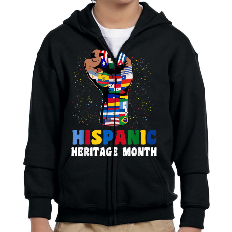 Hispanic Heritage Month Colorful Countries Flags Latinx Hand T Shirt Youth Zipper Hoodie by cm-arts | Artistshot